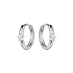 11mm Silver Star Huggie Earrings - 22711