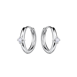 11mm Silver Square Huggie Earrings - 22713