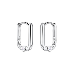 10mm Silver Heart Huggie Earrings - 22729 10mm Silver Heart Huggie Earrings - 22729