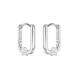 10mm Silver Star Huggie Earrings - 22731 10mm Silver Star Huggie Earrings - 22731