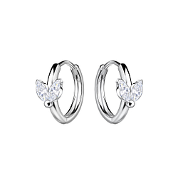 11mm Silver Geometric Huggie Earrings - 22400