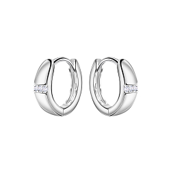 12mm Silver Geometric Huggie Earrings - 22453
