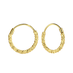14mm Silver Twisted Hoop Earrings - 22391