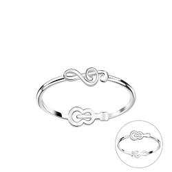 Silver Double Sided Music Lover Ring - 22838 Silver Double Sided Music Lover Ring - 22838