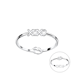 Silver Double Sided XOXO Ring - 22831