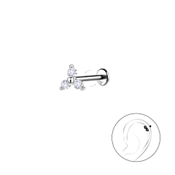 Silver Geometric with Titanium Labret - 22747 Silver Geometric with Titanium Labret - 22747