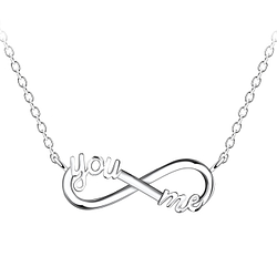 Silver You and Me Infinity Necklace - 23083