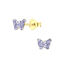 Silver Butterfly Stud Earrings - 23105