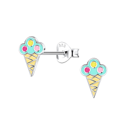 Silver Ice Cream Stud Earrings - 22900
