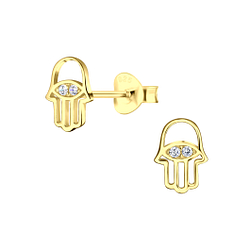 Silver Hamsa Stud Earrings - Wholesale - 22925 Silver Hamsa Stud Earrings - Wholesale - 22925