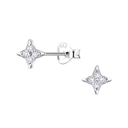 Silver Star Stud Earrings - 22910
