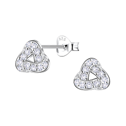 Silver Geometric Stud Earrings - 22915