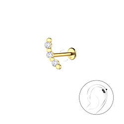 Silver Geometric with Titanium Labret - 23031