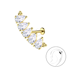 Silver Geometric with Titanium Labret - 23084 Silver Geometric with Titanium Labret - 23084