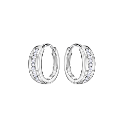 11mm Silver Huggie Earrings - 22922