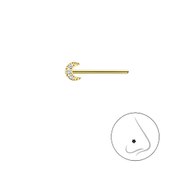 Silver Moon Nose Stud - 23010