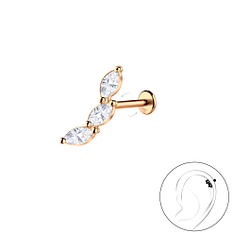 Silver Geometric with Titanium Labret - 22987