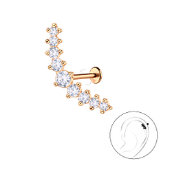 Silver Geometric with Titanium Labret - 22992