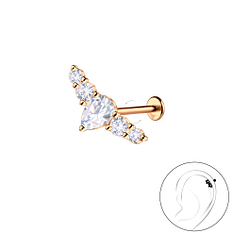 Silver Geometric with Titanium Labret - 22997