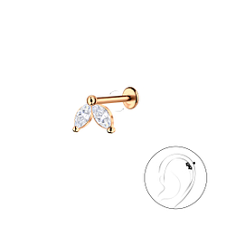 Silver Geometric with Titanium Labret - 23005