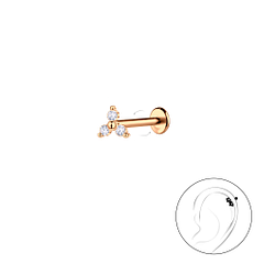 Silver Geometric with Titanium Labret - 23009