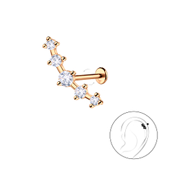 Silver Geometric with Titanium Labret - 23022