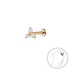 Silver Geometric with Titanium Labret - 23042 Silver Geometric with Titanium Labret - 23042