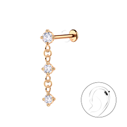 Silver Hanging Stones with Titanium Labret - 23075 Silver Hanging Stones with Titanium Labret - 23075