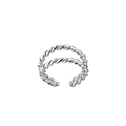 Silver Double Line Ear Cuff - 23132