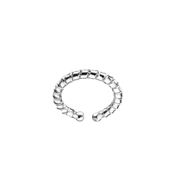 Silver Patterned Ear Cuff - 23129