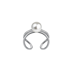 Silver Wire Ear Cuff with 4mm Pearl - 23134