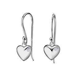 Silver Heart Earrings - 23241