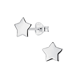 Silver Star Stud Earrings - 23203