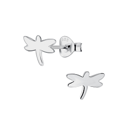 Silver Dragonfly Stud Earrings - 23208