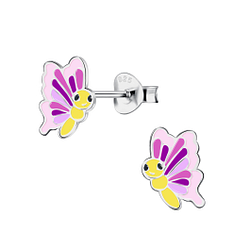 Silver Butterfly Stud Earrings - 23201