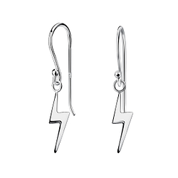 Silver Lightning Bolt Earrings - 23244