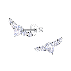 Silver Geometric Stud Earrings - 23175 Silver Geometric Stud Earrings - 23175