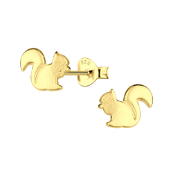 Silver Squirrel Stud Earrings - 23126