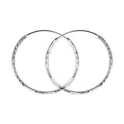 30mm Silver Diamond Cut Hoop Earrings - 23253