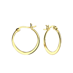 20mm Silver French Lock Flat Hoops - 23220