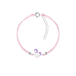 Silver Unicorn Cord Bracelet - 23226