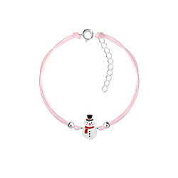 Silver Snowman Cord Bracelet - 23234
