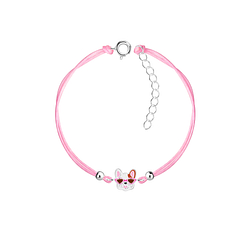 Silver French Bulldog Cord Bracelet - 23247