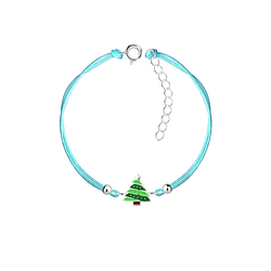 Silver Christmas Tree Cord Bracelet - 23230