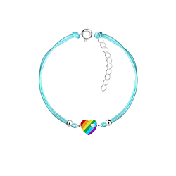 Silver Heart Cord Bracelet - 23229