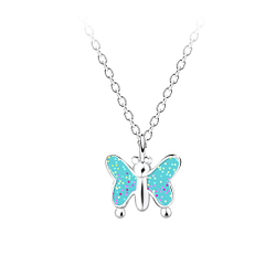 Silver Butterfly Necklace - 23112
