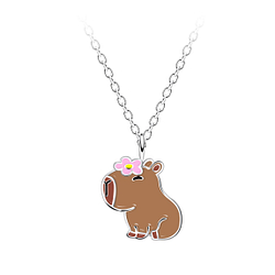 Silver Capybara Necklace - 23119