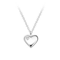 Silver Heart Necklace - 23193