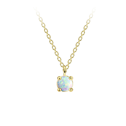 4mm Opal Silver Necklace - 23170