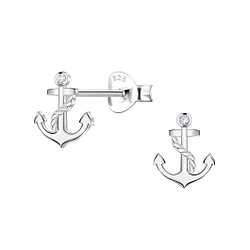Silver Anchor Stud Earrings - Wholesale - 23272 Silver Anchor Stud Earrings - Wholesale - 23272